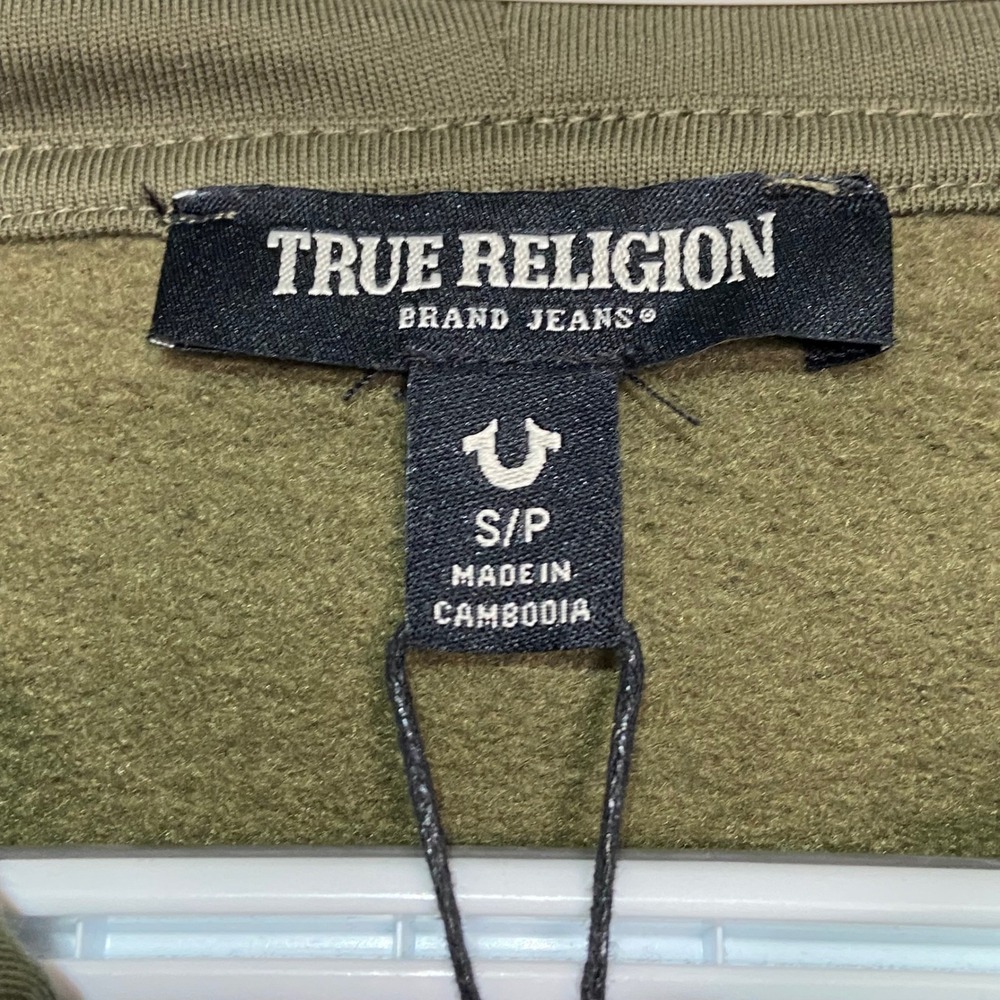 True Religion Buddha Floating PO Hoodie Pullover Olive Green Mens Size S NWT - Picture 6 of 8